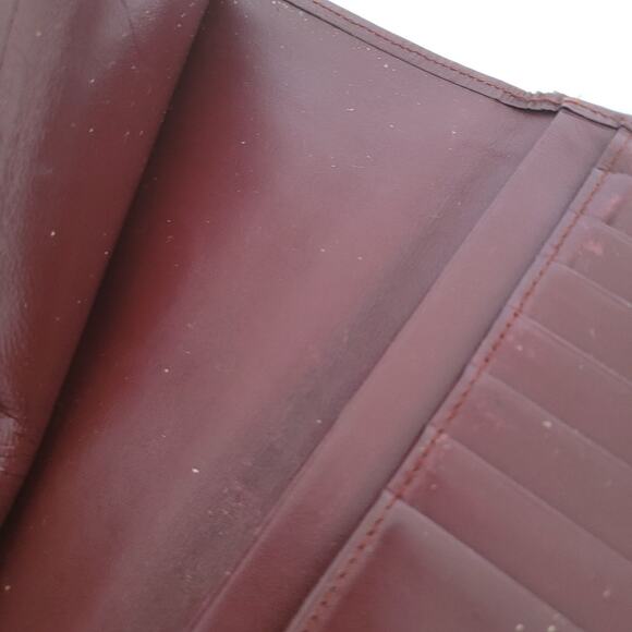 Cartier Vintage Bifold Leather Bordeaux Red Wallet Large Credit Card Checkbook - Picture 6 of 10
